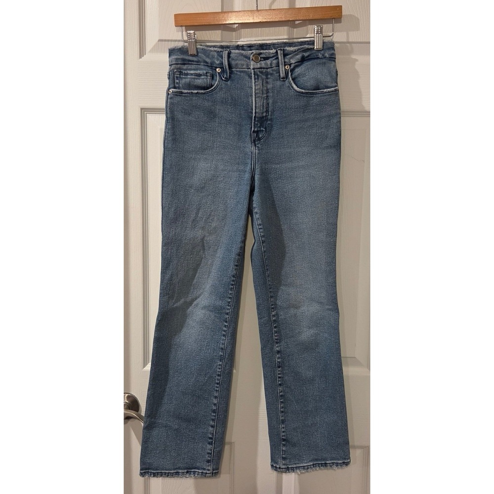Good American Good Straight High Rise Jeans Blue Size 4 27 GCSNF602T